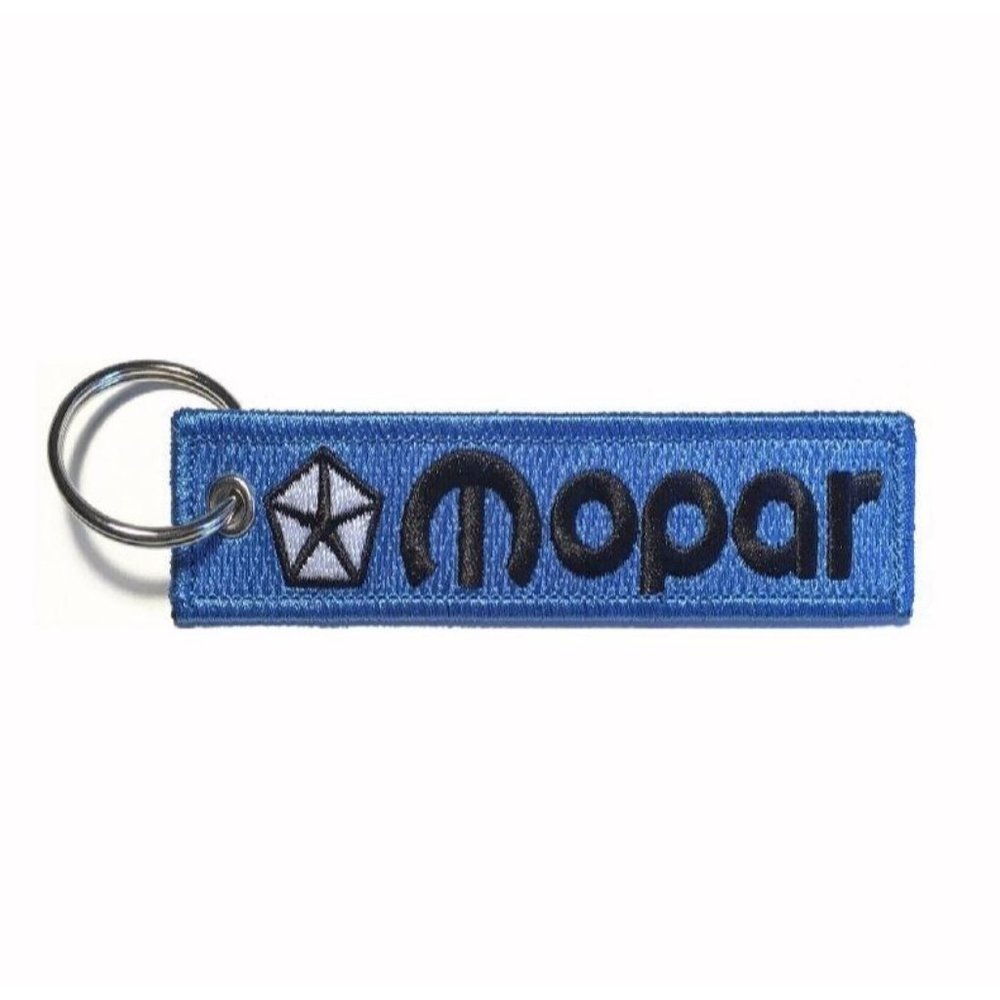 MOPAR Blue Key Chain Fob Embroidered - NEW FAST SHIP